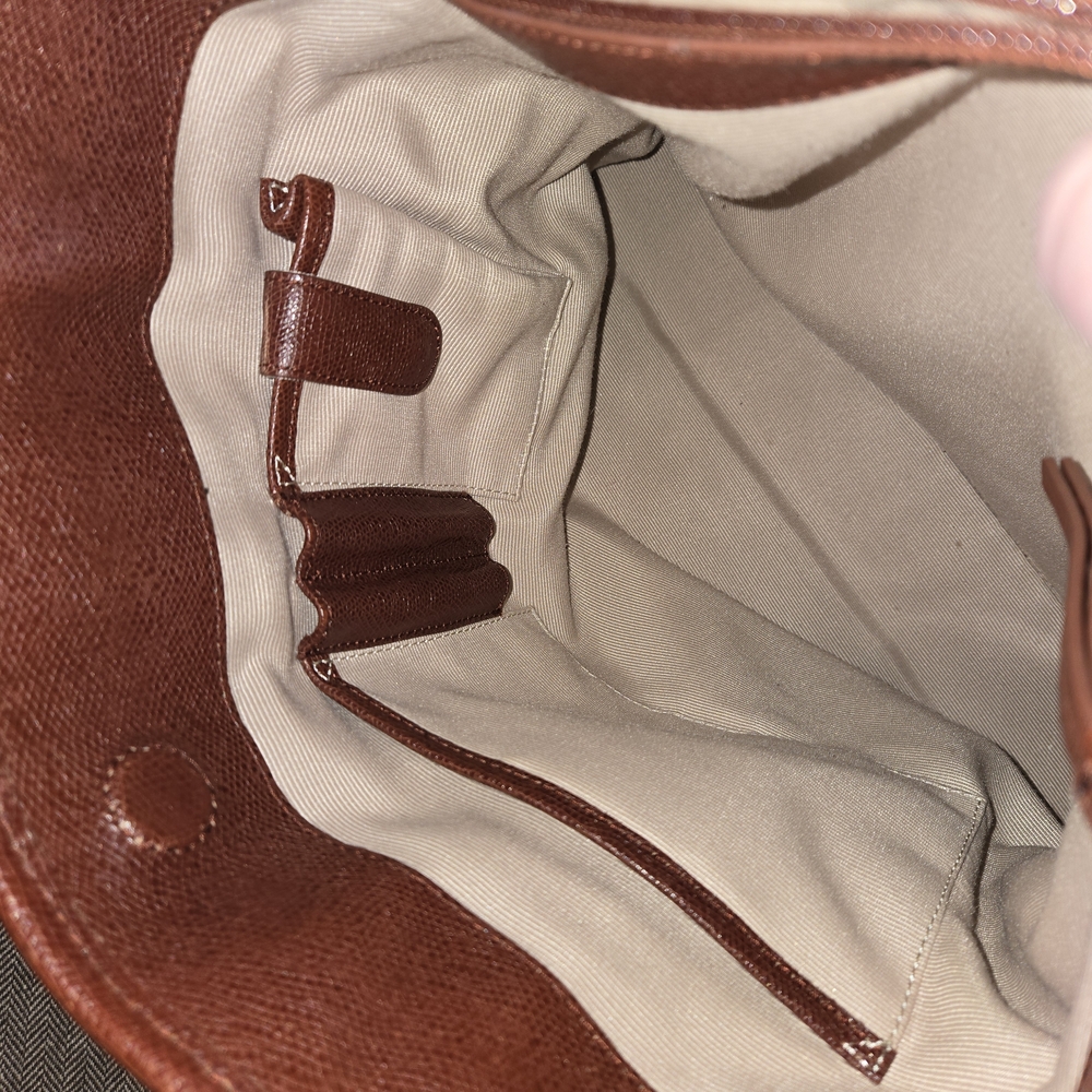 Talbots Brown Leather Purse / Tote Bag - Picture 9 of 12